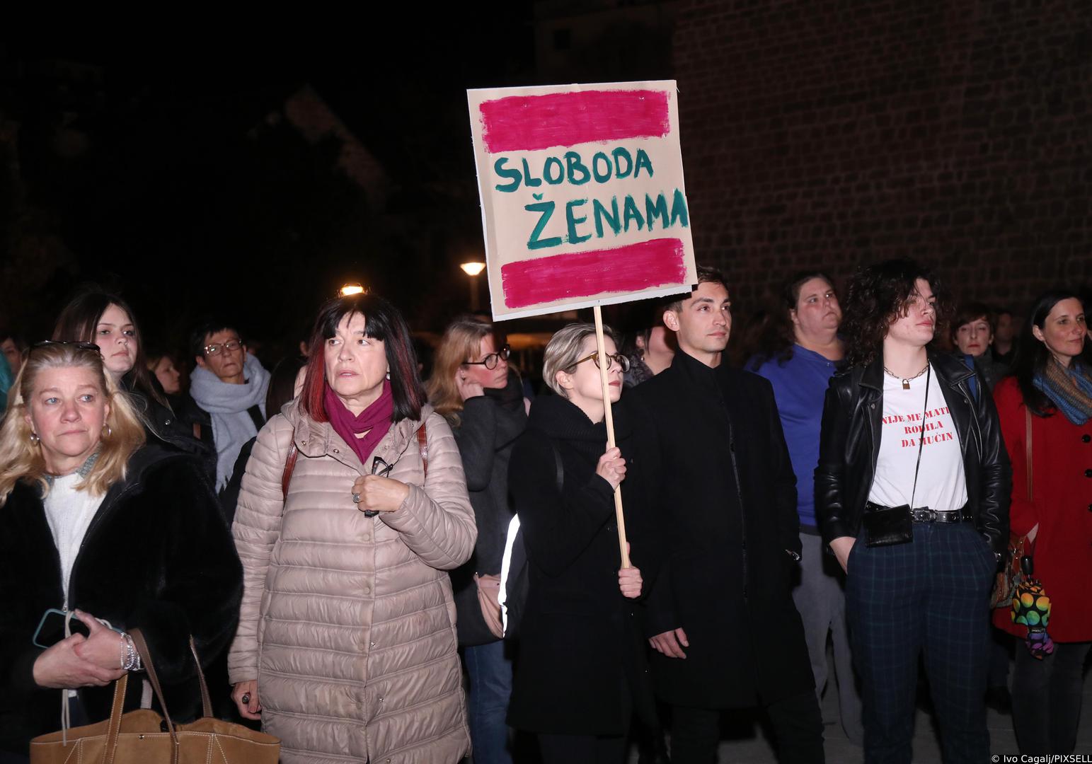 08.03.2023.,Split - Nocni mars za Dan zena pod geslom  "Zene, Zivot, sloboda!" Photo: Ivo Cagalj/PIXSELL