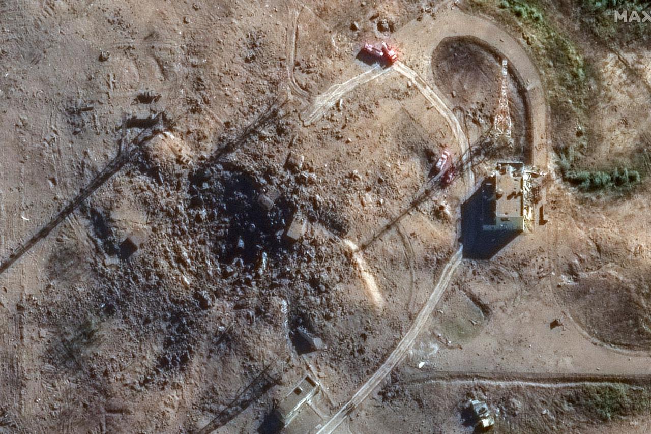 A satellite image of a closer view of a launch site after the launch failure of a Russian RS-28 Sarmat intercontinental ballistic missile, according to arms experts, at the Plesetsk Cosmodrome