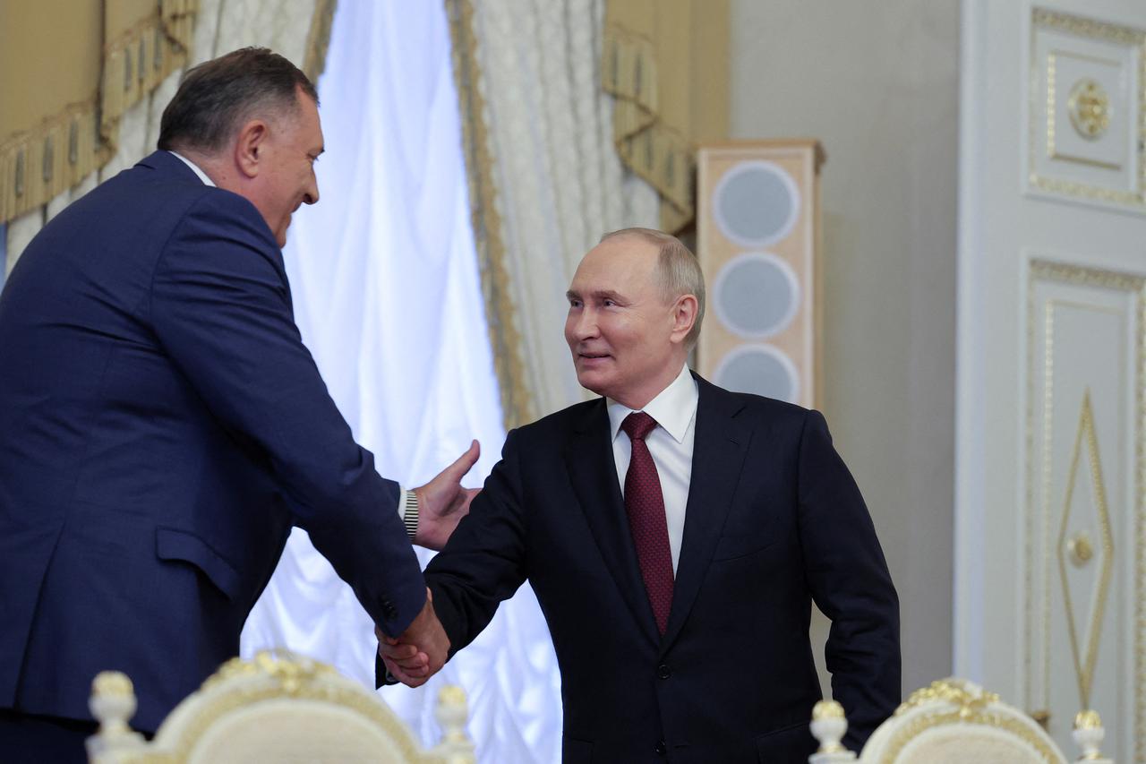 Russia's President Putin and Serb Republic's President Dodik meet in St Petersburg