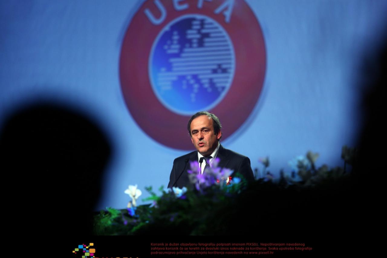 '04.12.2012., Zagreb - Svecana akademija u Hrvatskom narodnom kazalistu povodom proslave 100. godisnjice Hrvatskog nogometnog saveza. Michel Platini.  Photo: Sanjin Strukic/PIXSELL'