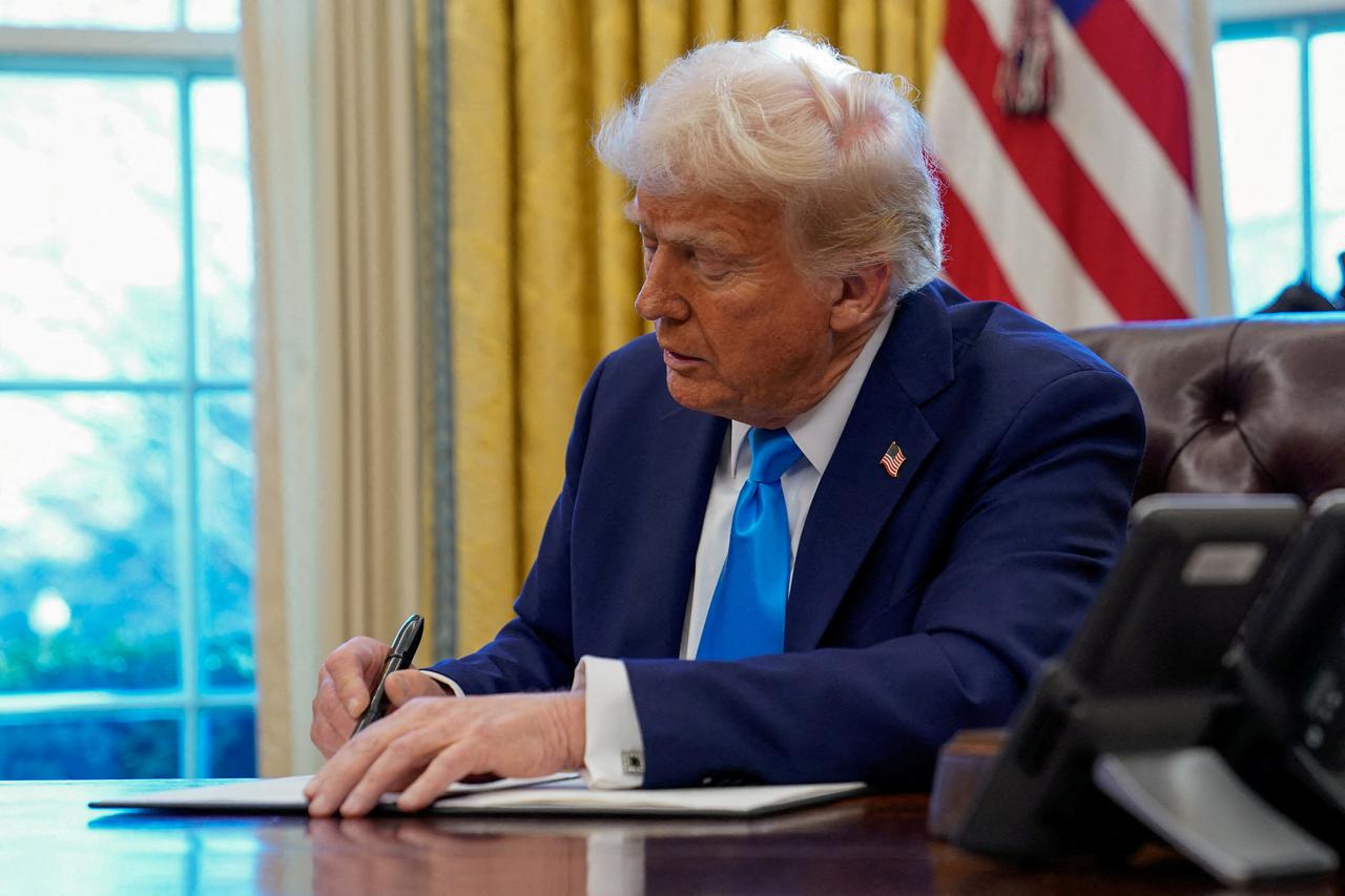 FILE PHOTO: U.S. President Donald Trump at the Oval Office in the White House