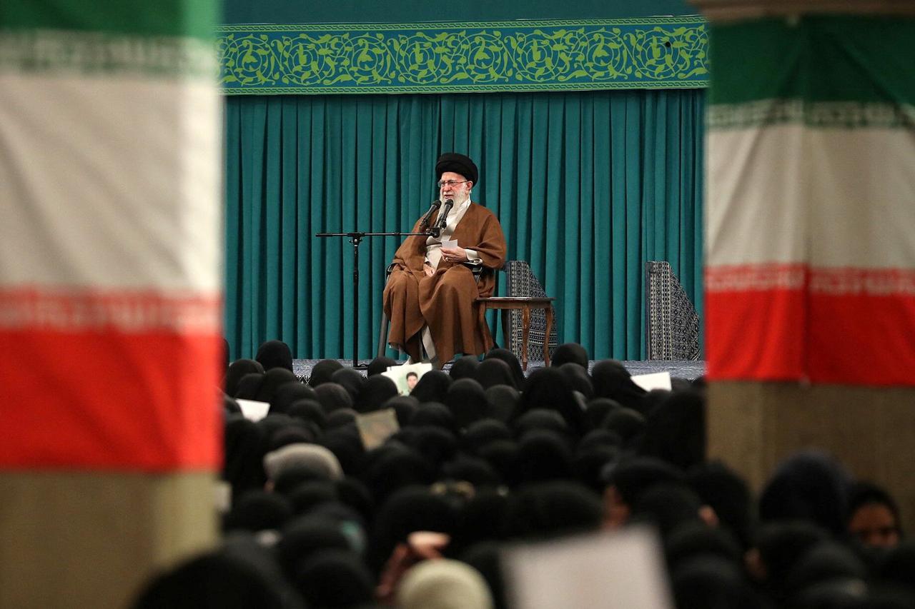 Iran's Supreme Leader Ayatollah Ali Khamenei speaks during a meeting in Tehran