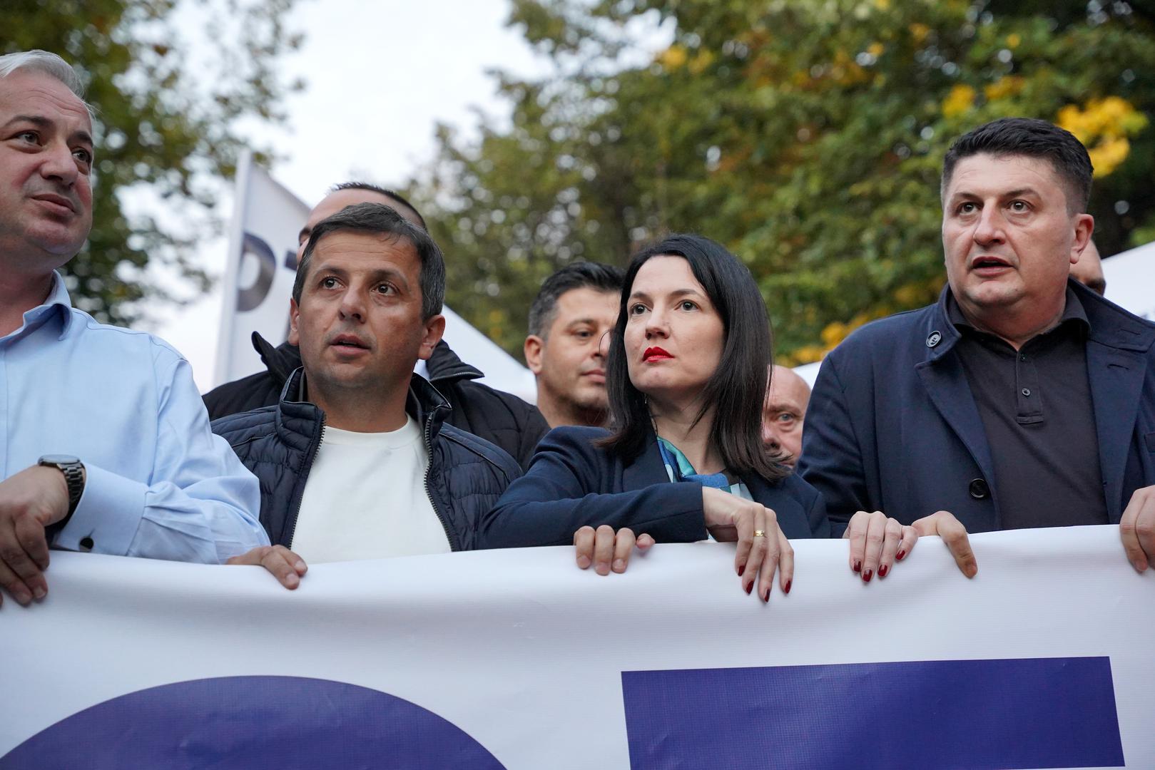 06.10.2022., Banja Luka, Bosna i Hercegovina - U Banjoj Luci odrzan je prosvjed opozicije protiv, kako tvrde, kradje Milorada Dodika na ovogodisnjim Opcim izborima. Na prosvjed je stigla i Dodikova protukandidatkinja na izborima Jelena Trivic.  Photo: Dejan Rakita/PIXSELL