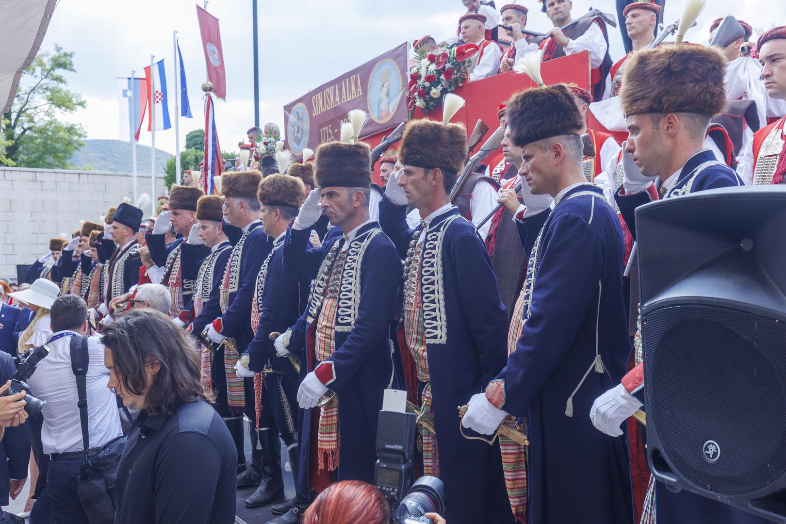 07.08.2022., Sinj - Predsjednik RH Zoran Milanovic, premijer Andrej Plenkovic s ministrima, predsjednik Republike Slovenije Borut Pahor sudjelovali su na Vojvodinom prijemu u Alkarskim dvorima.
Photo:   Photo: Miroslav Lelas/PIXSELL