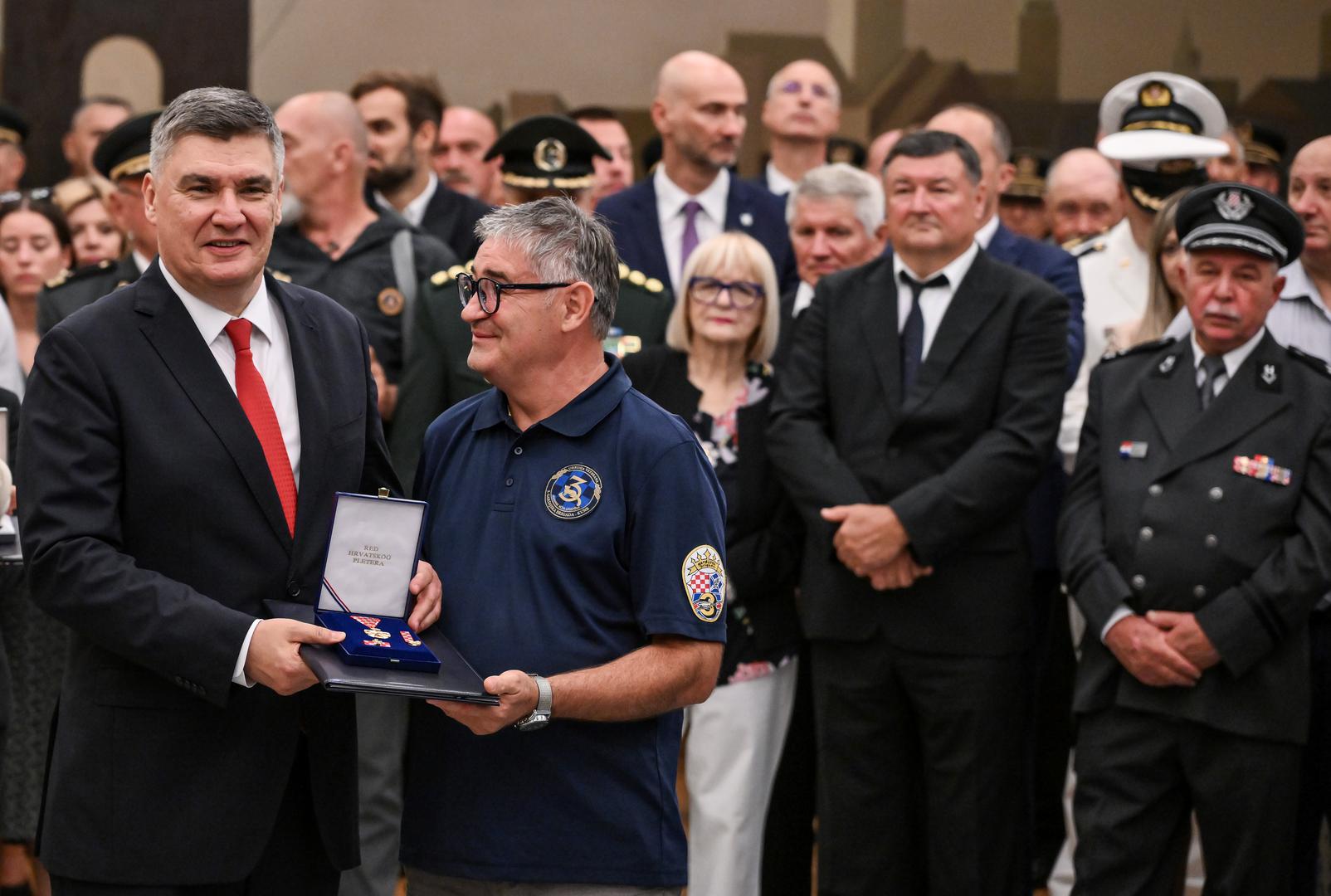 02.08.2024., Zagreb - Predsjednik Republike i vrhovni zapovjednik Oruzanih snaga Republike Hrvatske Zoran Milanovic upriicio je  svecani prijem povodom obiljezavanja Dana pobjede i domovinske zahvalnosti i Dana hrvatskih branitelja te 29. obljetnice VRO Oluja.  Photo: Josip Regovic/PIXSELL