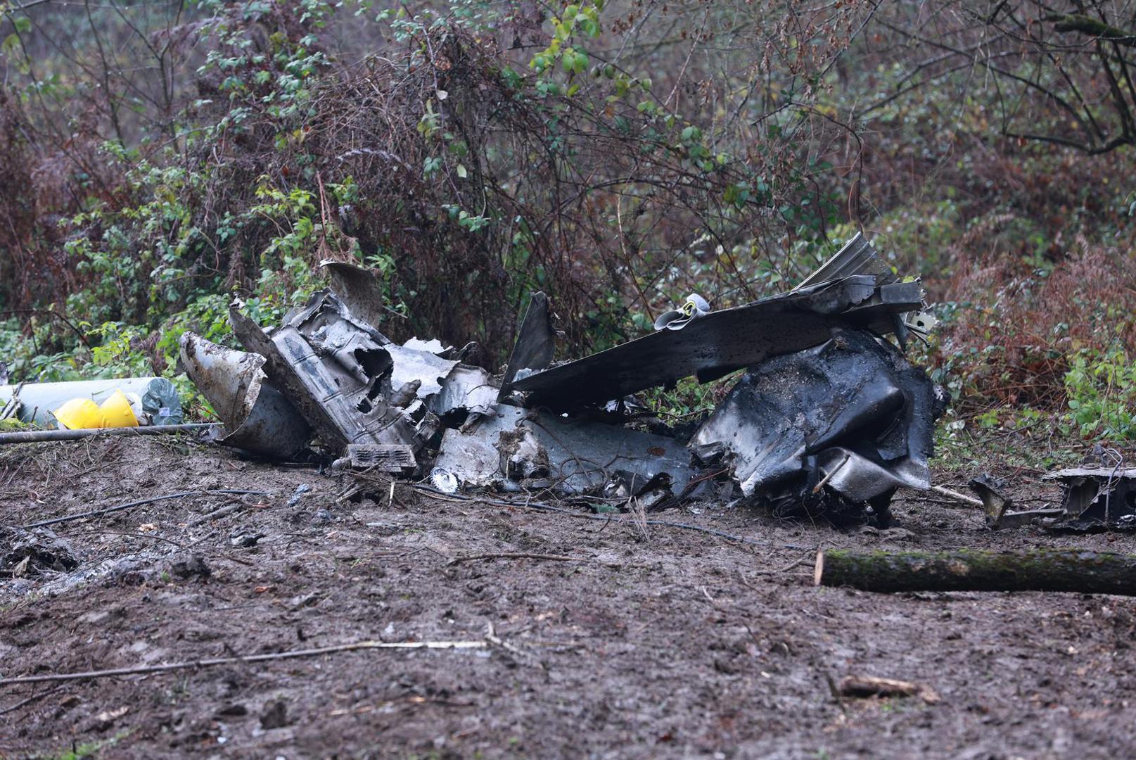 08.12.2022., Vocin - Ostaci zrakoplova MiG-21 koji se srusio u sumskom podrucju nedaleko Vocina. Photo: Davor Javorovic/PIXSELL