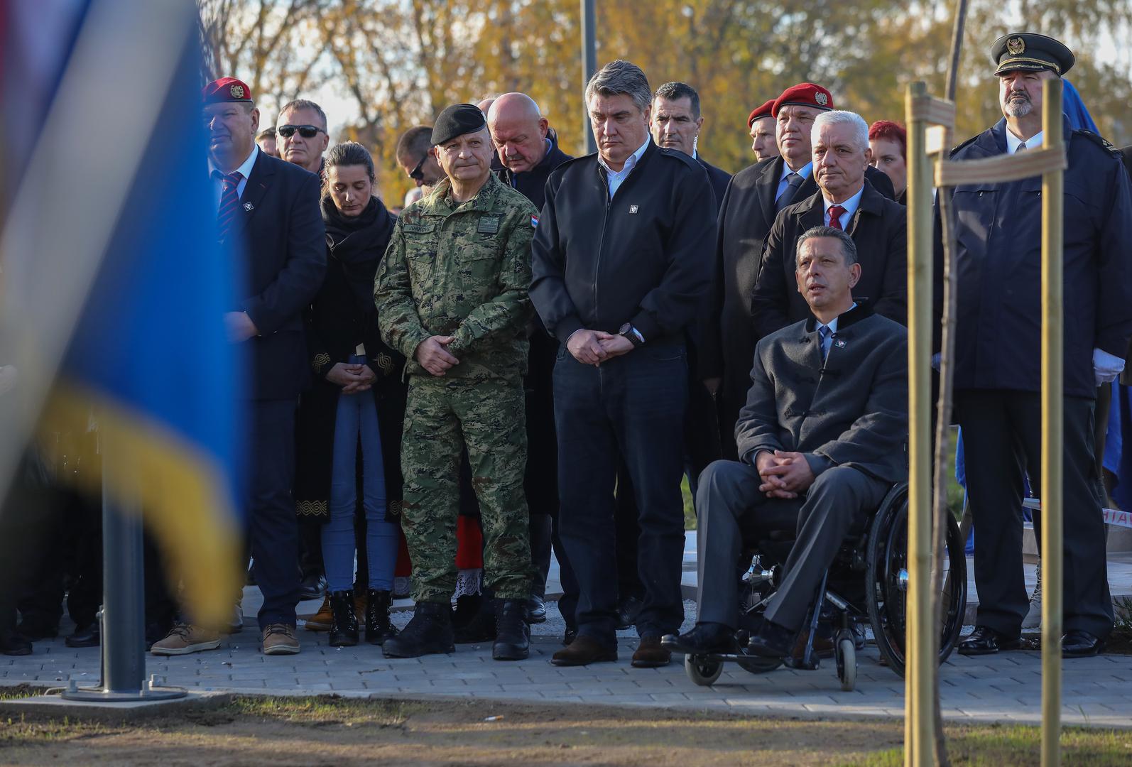 17.11.2022., Vukovar -Predsjednik Republike prisustvovao je otkrivanju spomenika Kati Soljic i sinovima. Photo: Emica Elvedji/PIXSELL