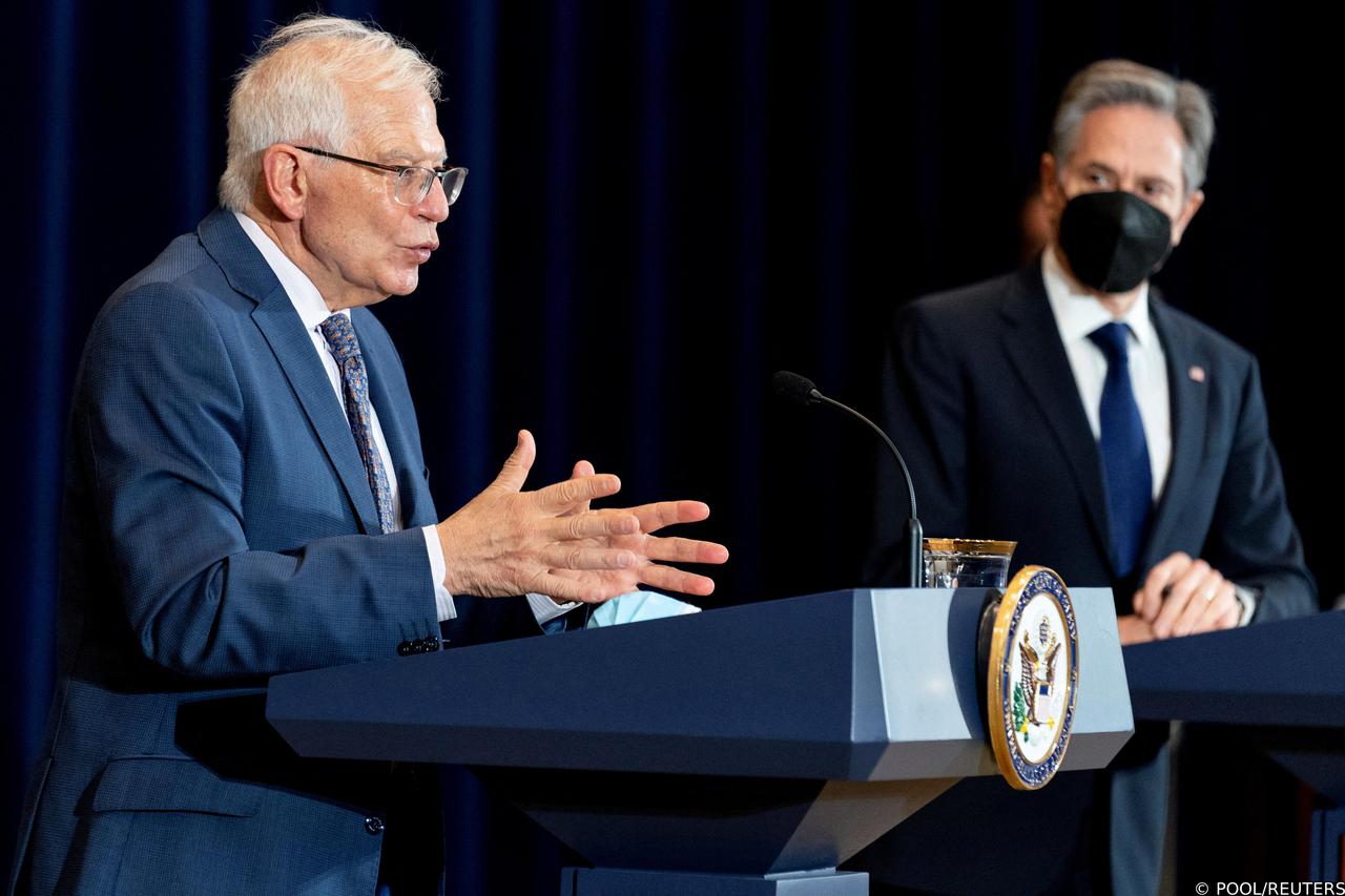 U.S. Secretary of State Antony Blinken holds a joint news conference with European Union High Representative for Foreign Affairs and Security Policy Josep Borrell Fontelles at the State Department in Washington