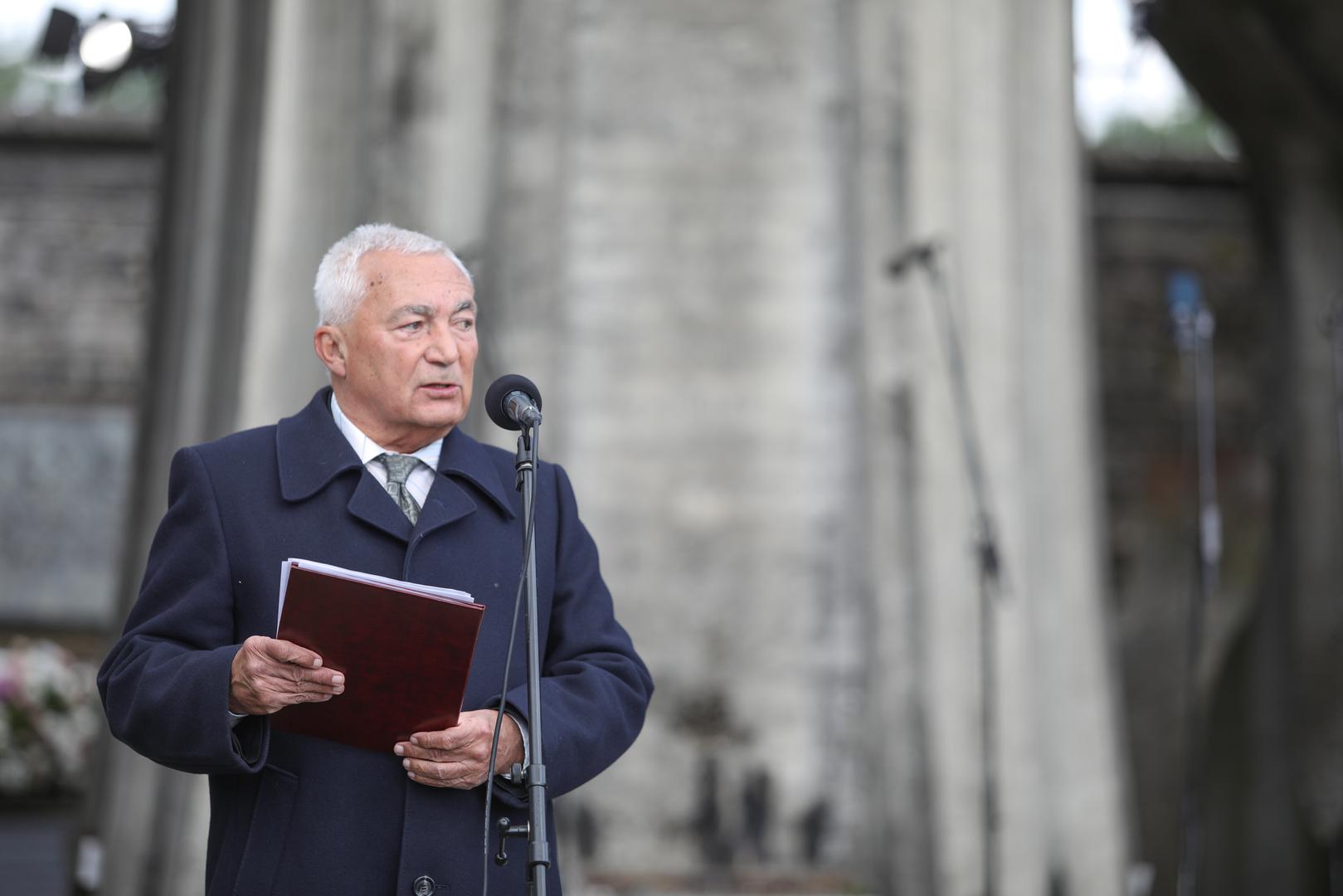 21.04.2024., Jasenovac - Povodom dana sjecanja na zrtve ustaskog logora u Jasenovcu odrzana je komemoracija te kolona sjecanja. Photo: Luka Batelic/PIXSELL