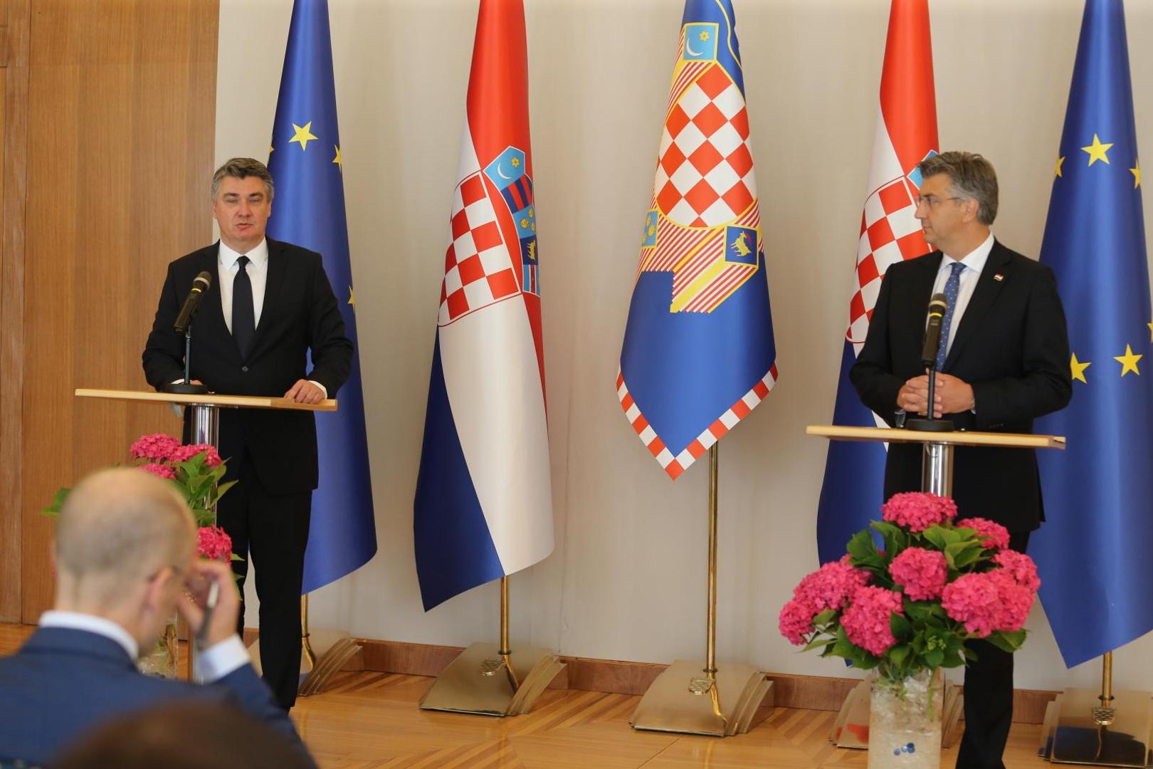 16.07.2020.,Zagreb - Konferencija za medije nakon sto je Andrej Plenkovic predao 76 potpisa predsjedniku Zoranu Milanovicu kao mandatar nove Vlade. 

Photo: Dalibor Urukalovic/PIXSELL