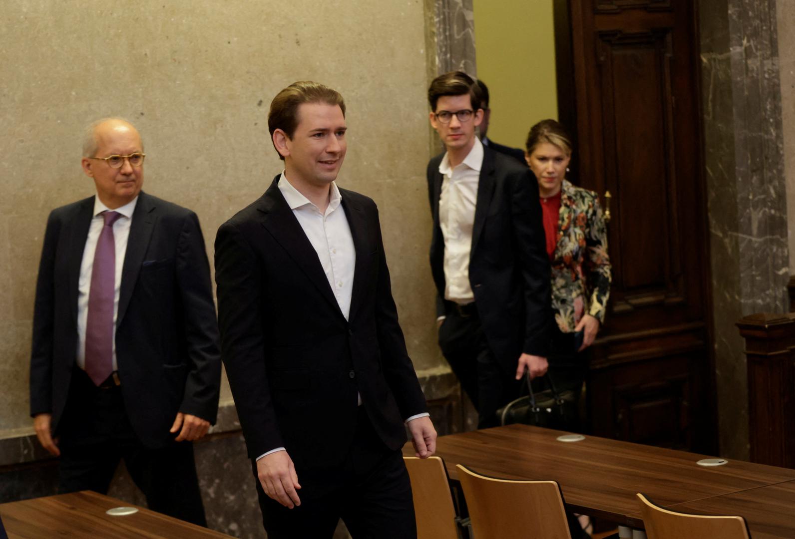 Austria's conservative former Chancellor Sebastian Kurz arrives for the start of his trial for perjury in a courtroom in Vienna, Austria, October 18, 2023. REUTERS/Leonhard Foeger Photo: LEONHARD FOEGER/REUTERS