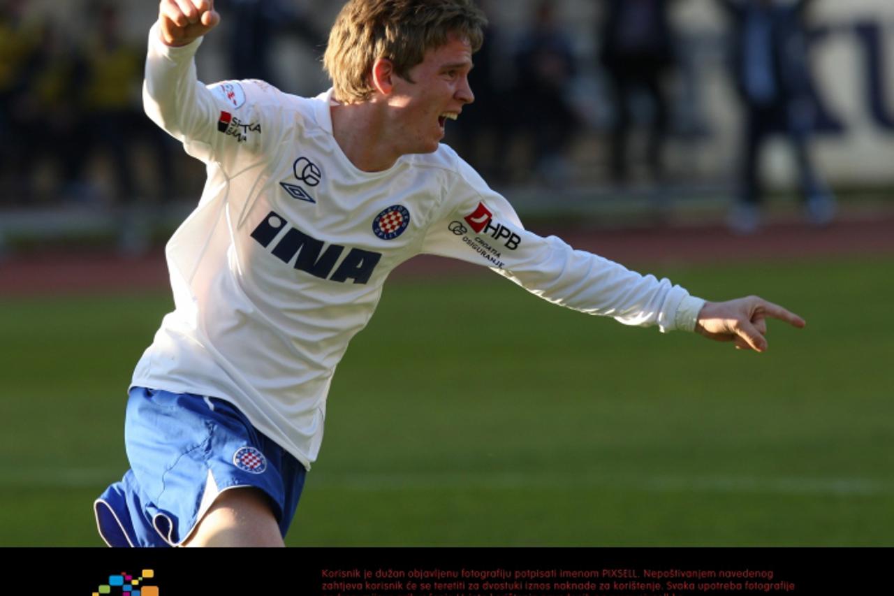 '08.03.2009.Split.Hrvatska - Utakmica 21. kola 1. HNL na Poljudu , Hajduk - Croatia Sesvete.Strijelac za Hajduk Marin Tomasov. Photo: Ivo Cagalj/24sata'