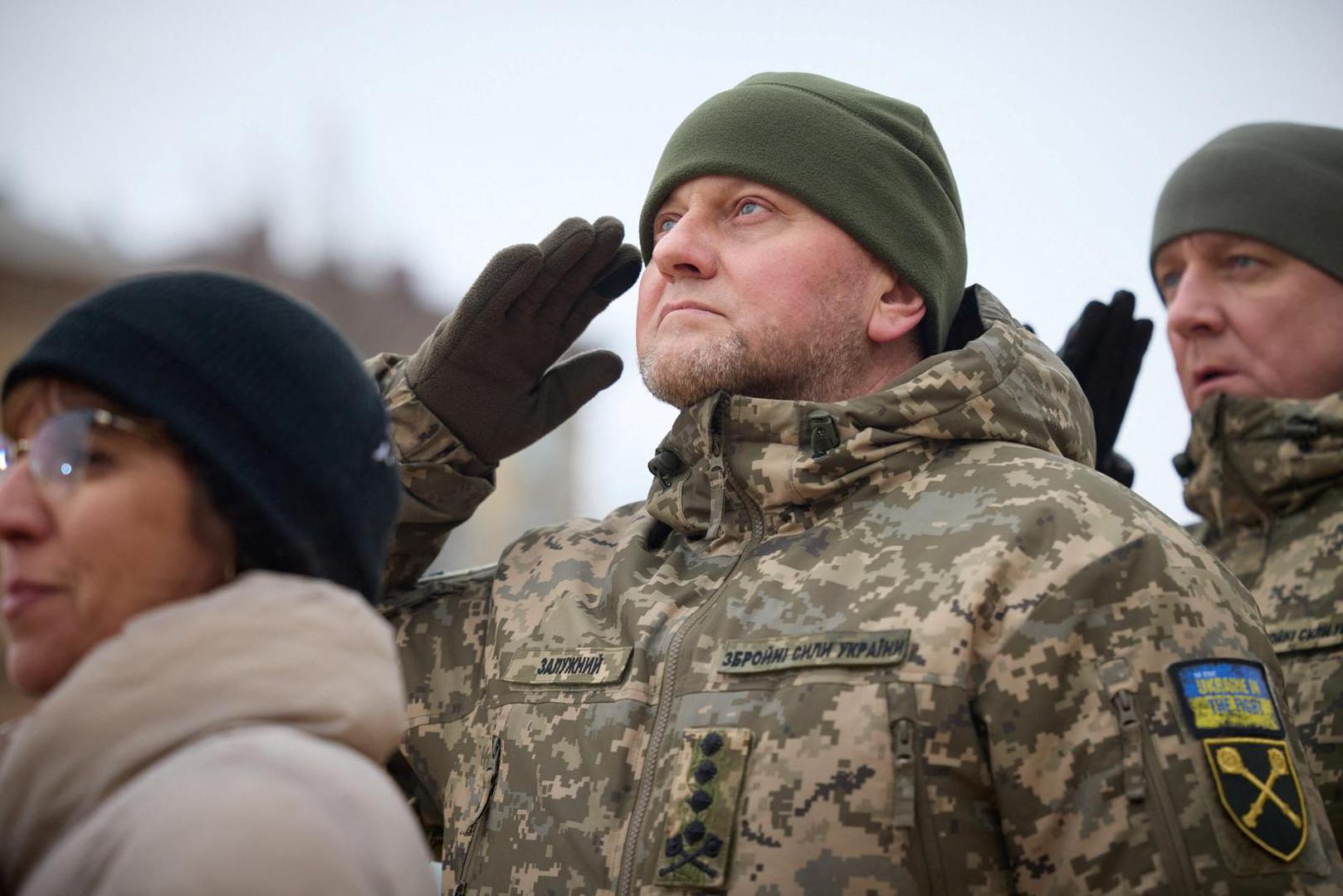 Commander in Chief of the Ukrainian armed Forces Valerii Zaluzhnyi attends a ceremony dedicated to the first anniversary of the Russian invasion of Ukraine, amid Russia's attack on Ukraine, in Kyiv, Ukraine February 24, 2023. Ukrainian Presidential Press Service/Handout via REUTERS ATTENTION EDITORS - THIS IMAGE HAS BEEN SUPPLIED BY A THIRD PARTY. Photo: Ukrainian Presidential Press Ser/REUTERS