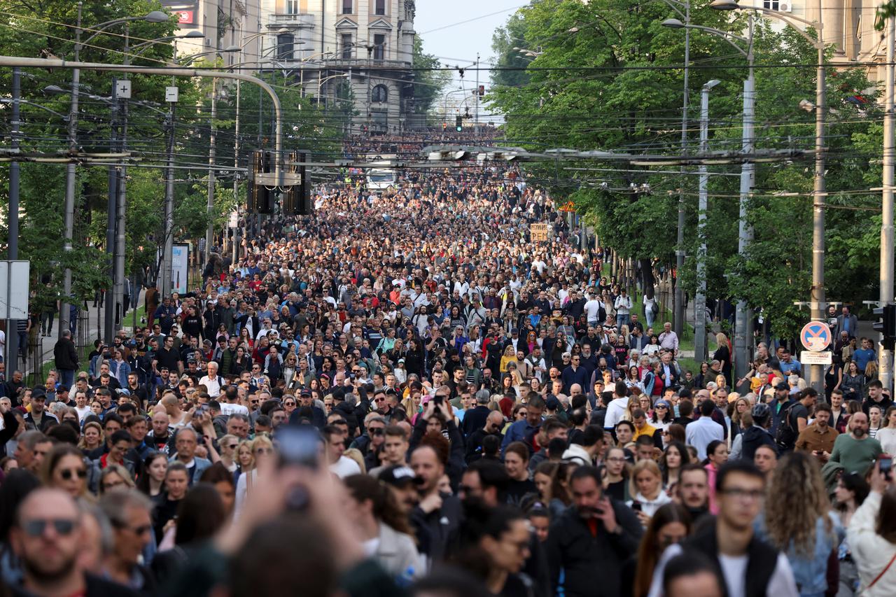 Protest against violence and in reaction to the two mass shootings, in Belgrade