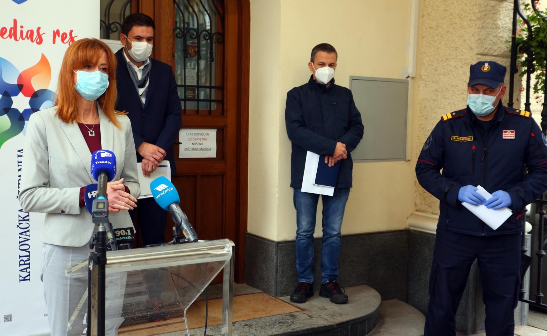 27.10.2020., Karlovac - Konferencija za medije Stozera Civilne zastite Karlovacke zupanije o aktualnoj situaciji oko koronavirusa. Zamjenica zupana Martina Furdek Hajdin Photo: Kristina Stedul Fabac/PIXSELL