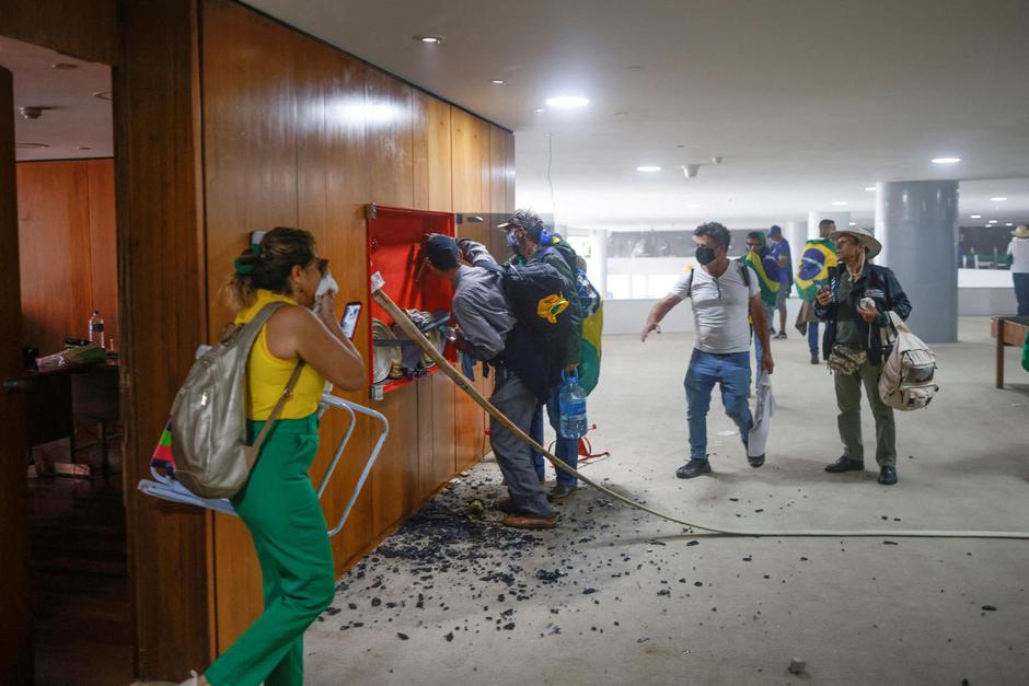 FILE PHOTO: Supporters of Brazil's former President Jair Bolsonaro demonstrate against President Luiz Inacio Lula da Silva, in Brasilia