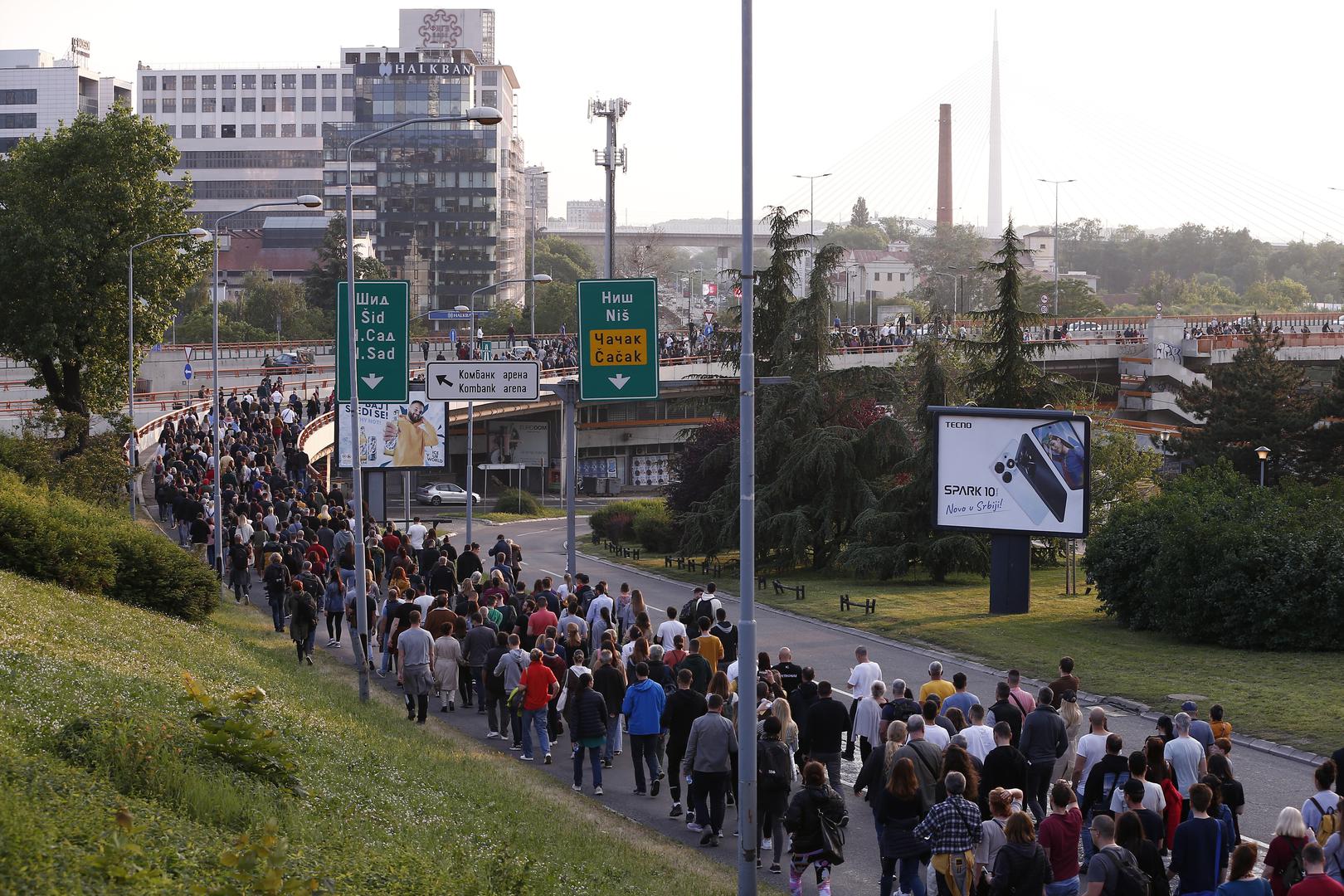 19, May, 2023, Belgrade - In front of the House of the National Assembly, the third protest called "Serbia against violence" started, organized by a part of the pro-European opposition parties.    

19, maj, 2023, Beograd  - Ispred Doma narodne skupstine poceo je treci protest pod nazivom "Srbija protiv nasilja" u organizaciji dela proevropskih opozicionih stranaka.     Photo: Amir Hamzagic/ATAImages/PIXSELL