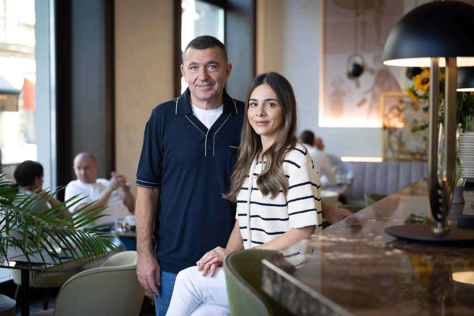 28.06.2024.,Zagreb - Interijer i ponuda hrane u Kazalisnoj kavani - Kavkaz na Trgu republike Hrvatske 1. Tomisav Rajic, Mia Rajic.. Photo: Davor Puklavec/PIXSELL