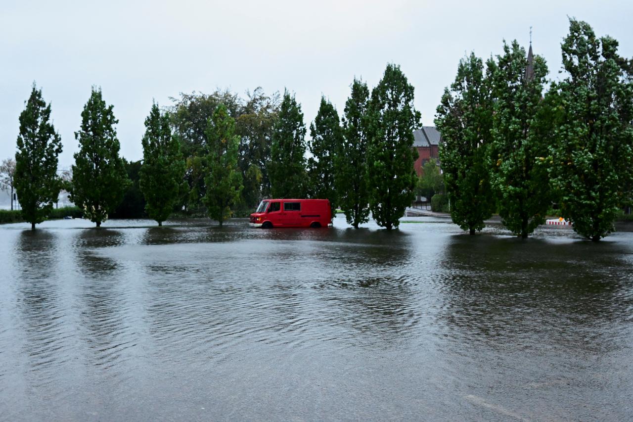 Baltic Sea coast is hit by heavy storms and flooding, in Schleswig