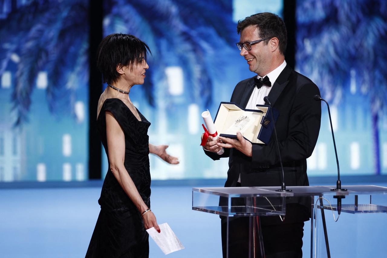 Director Nebojsa Slijepcevic receives Short film Palme d'Or award for the film