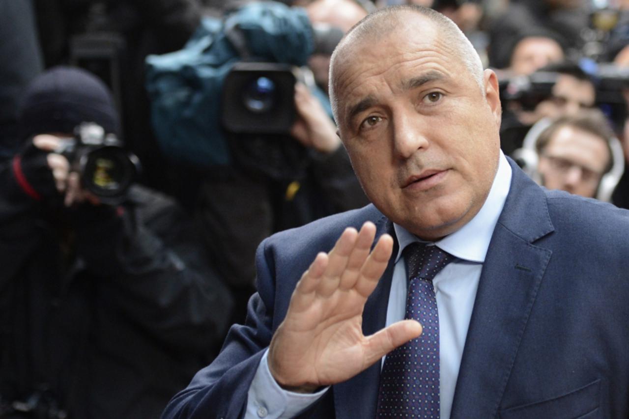 'Bulgaria\'s Prime Minister Boyko Borisov arrives at the EU council headquarters for an European Union leaders summit meeting to discuss the European Union\'s long-term budget in Brussels February 7, 