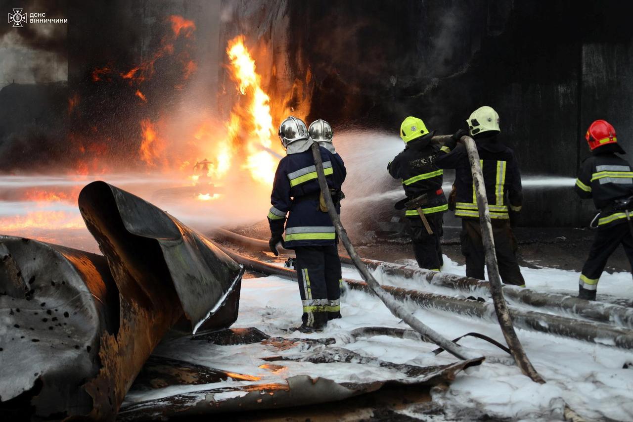 Aftermath of a Russian drone attack in Vinnytsia region