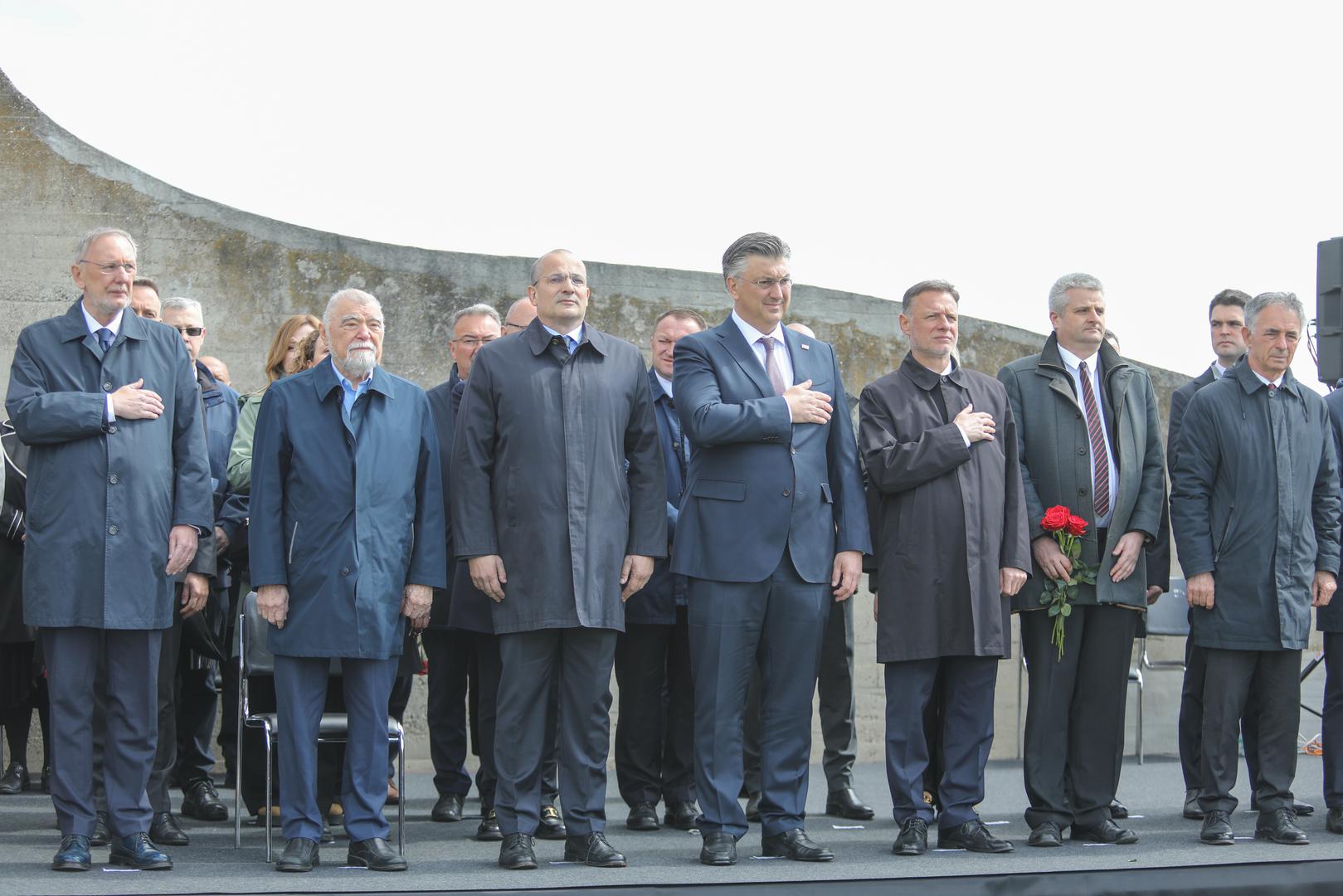 21.04.2024., Jasenovac - Povodom dana sjecanja na zrtve ustaskog logora u Jasenovcu odrzana je komemoracija te kolona sjecanja. Photo: Luka Batelic/PIXSELL