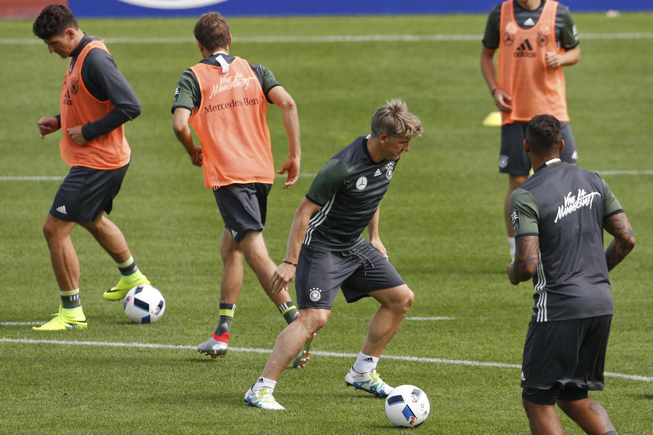 Football Soccer - Euro2016 - Germany training - Stade Camille Fournier, Evian-Les-Bains 08/6/16 - Germany's Bastian Schweinsteiger.  REUTERS/Denis Balibouse