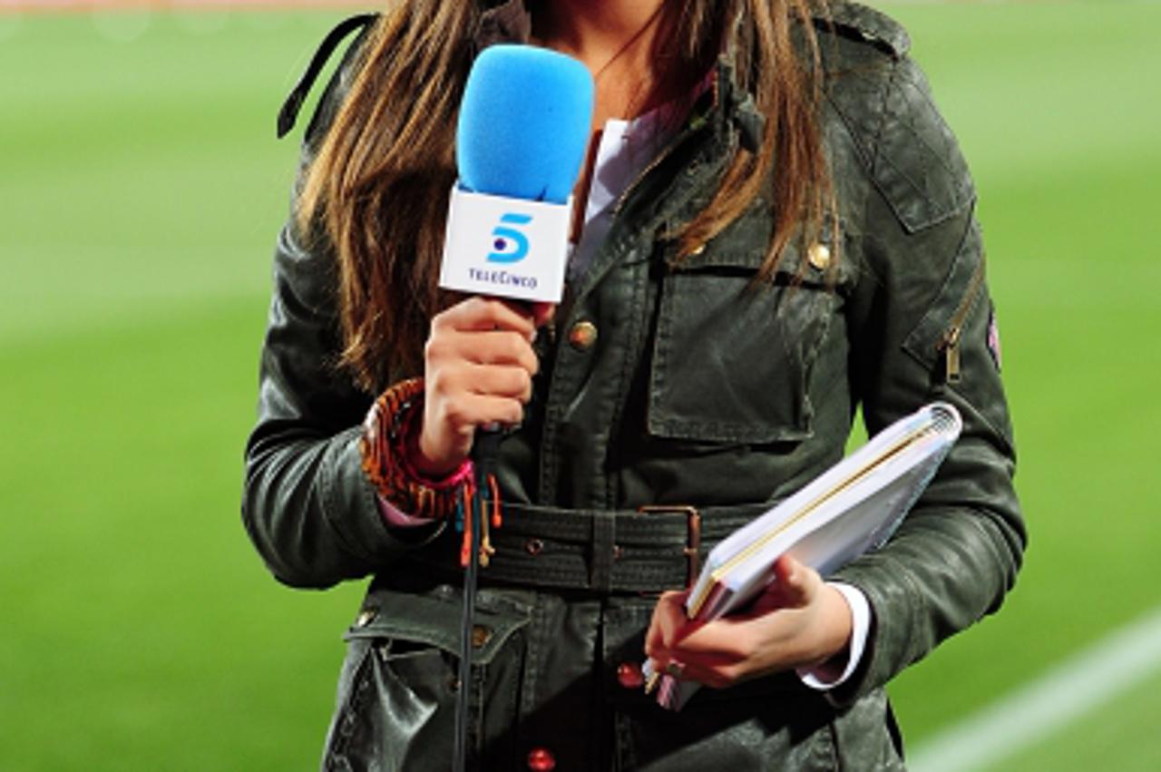 'Sara Carbonero, television presenter and girlfriend of Spain goalkeeper Iker Casillas prior to the game Photo: Press Association/Pixsell'