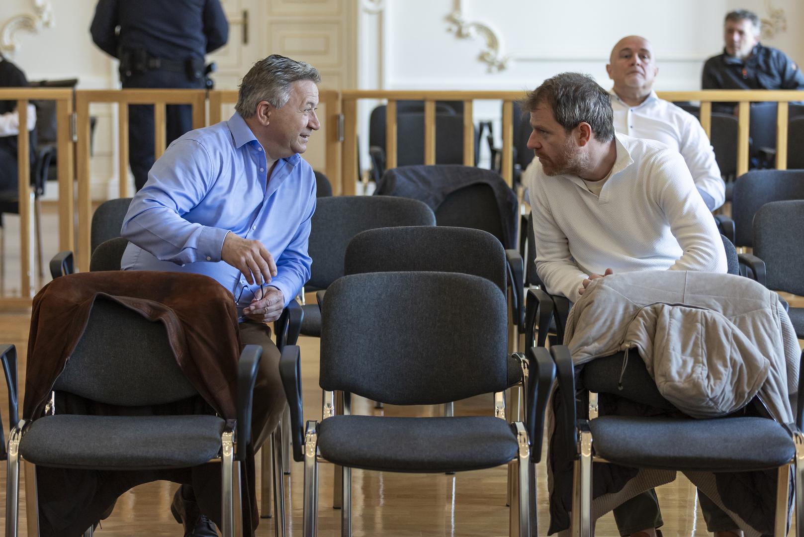 23.04.2024., Osijek - Na Zupanijskom sudu u Osijeku nastavlja se sudjenje braci Mamic i ostalim za izvlacenje novaca iz Dinama. Damir Vrbanovic, Mario Mamic Photo: Davor Javorovic/PIXSELL