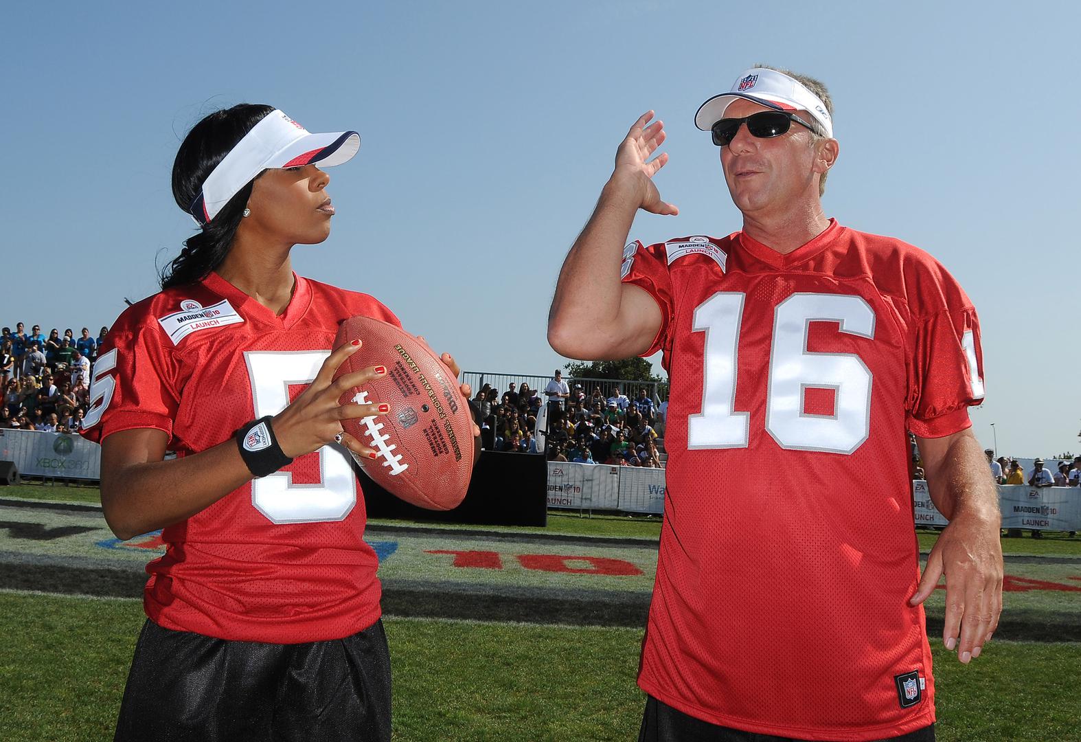 Joe Montana and Kelly Rowland at the Madden NFL 10 Pigskin Pro-Am held at Malibu Bluffs State Park in Florida, USA  Photo: Press Association/PIXSELL