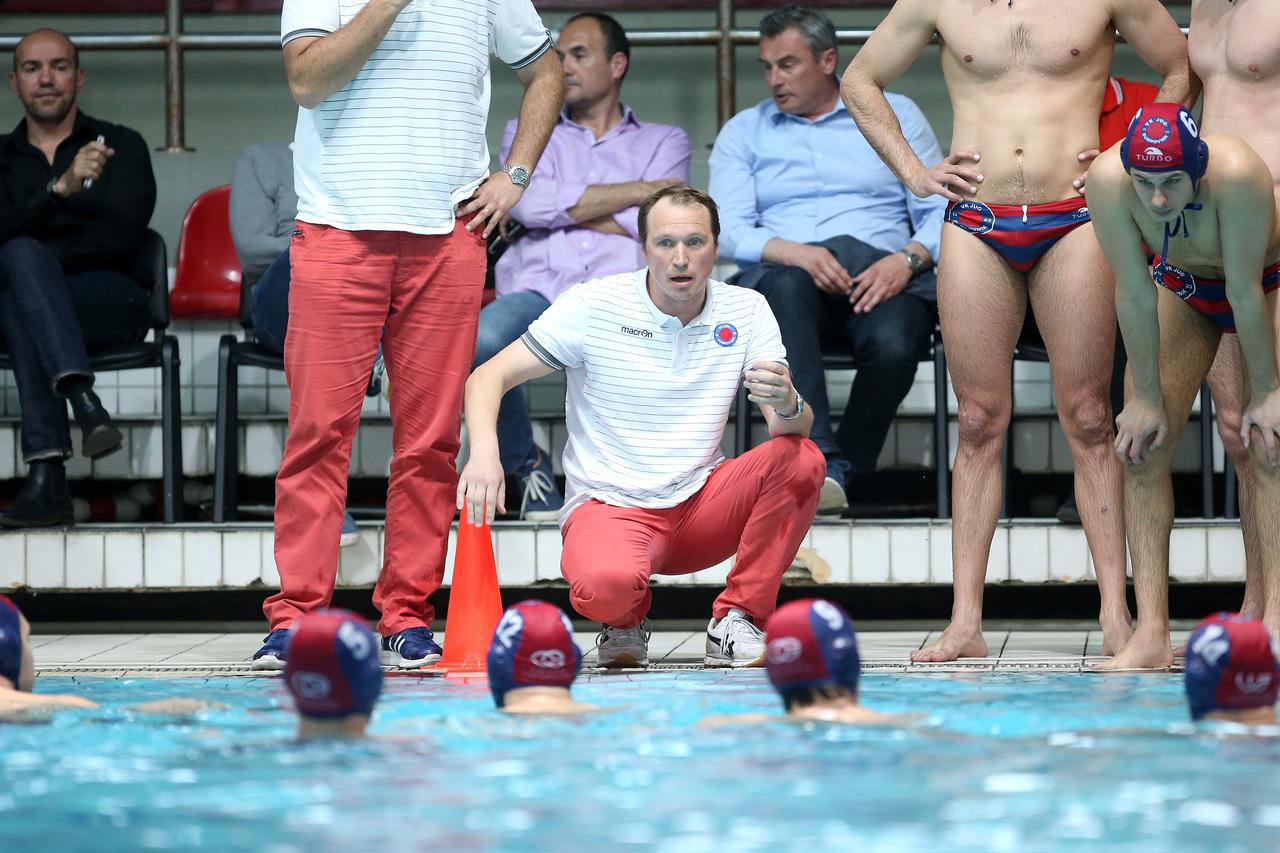 25.04.2015., Zagreb, Bazen Mladost - Druga polufinalna utakmica za vaterpolskog prvaka Hrvatske, HAVK Mladost - VK Jug CO Duborovnik.  Vjekoslav Kobescak. Photo: Igor Kralj/PIXSELL