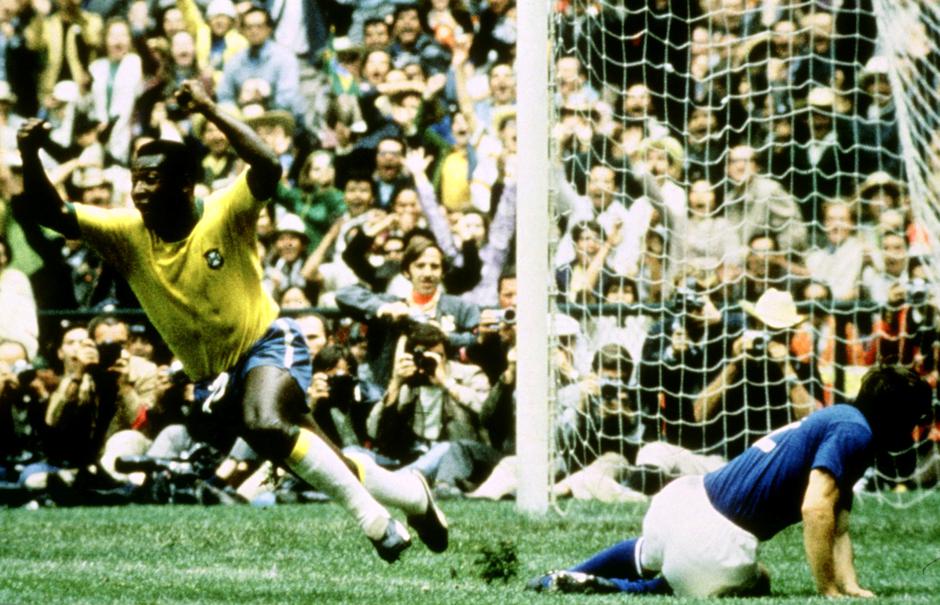 FILE PHOTO: Brazil's Pele celebrates after scoring the opening goal