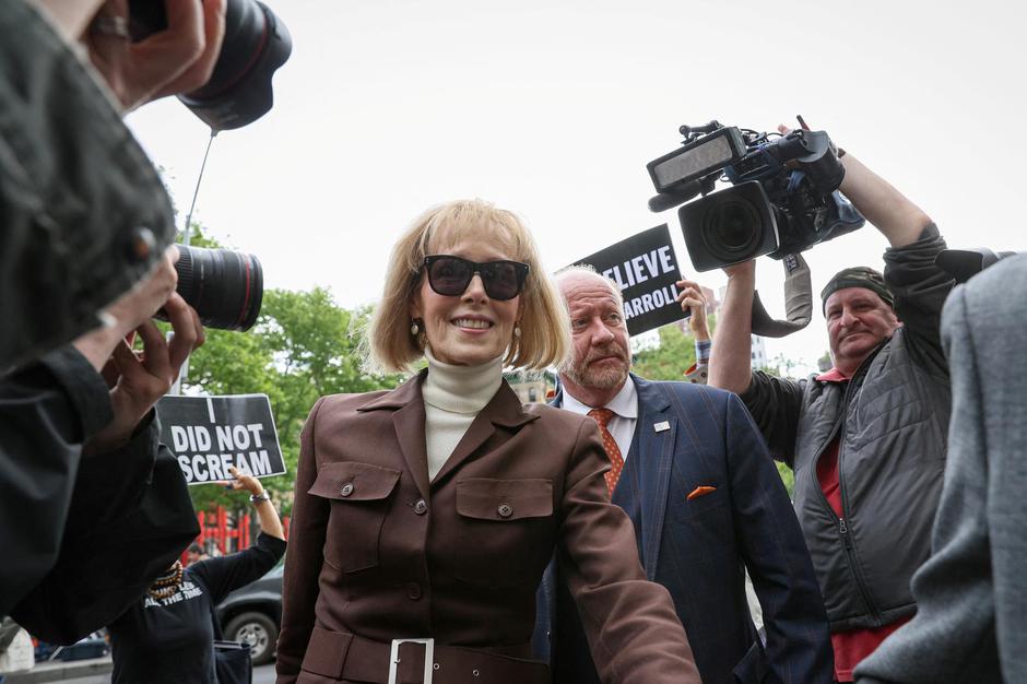 E. Jean Carroll arrives at Manhattan federal court in New York