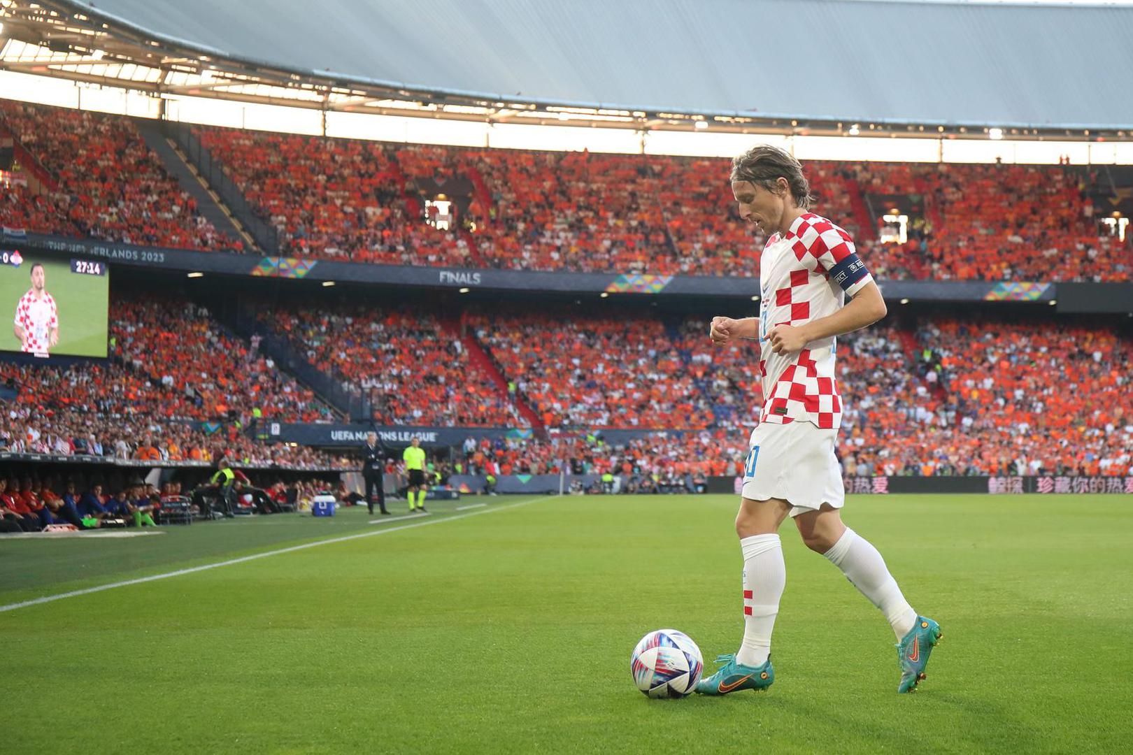 14.06.2023., stadion Feyenoord "De Kuip", Rotterdam, Nizozemska - UEFA Liga Nacija, polufinale, Nizozemska - Hrvatska. Luka Modric Photo: Luka Stanzl/PIXSELL