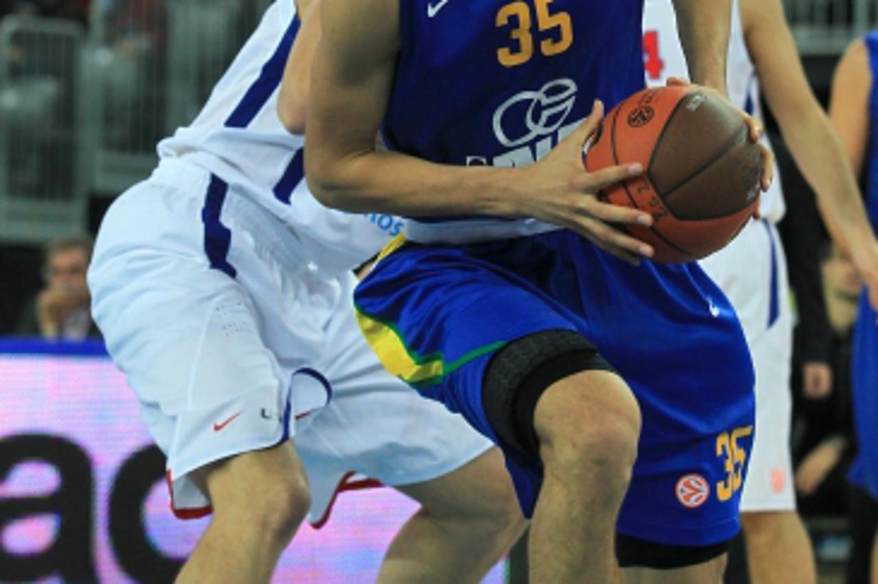 '02.11.2011., Arena Zagreb, Zagreb - Euroliga, kosarkaska utakmica izmedju KK Zagreb i CSKA Moscow. Dario Saric. Photo: Antonio Bronic/PIXSELL'