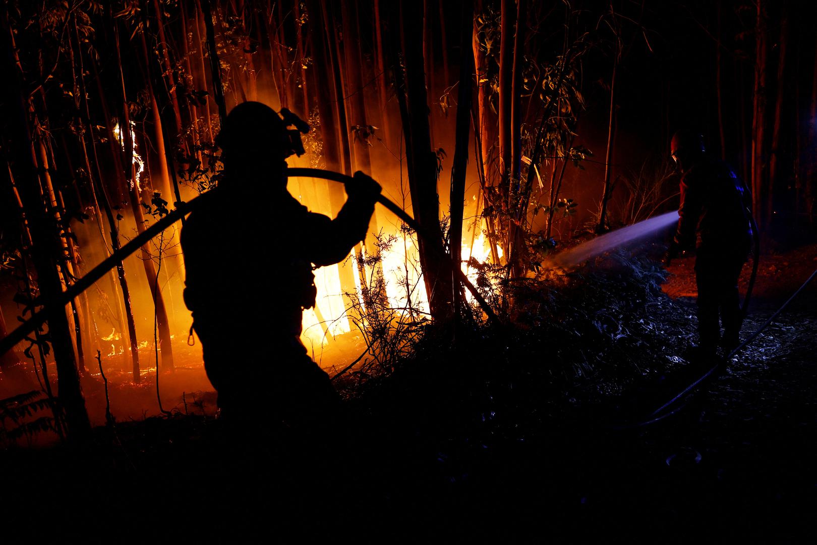 Firefighters battle a wildfire in the vicinity of Soutelo, Portugal, September 18, 2024. REUTERS/Susana Vera Photo: SUSANA VERA/REUTERS