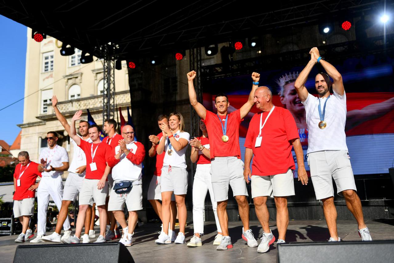 Zagreb: Doček hrvatskih olimpijaca na Trgu bana Jelačića