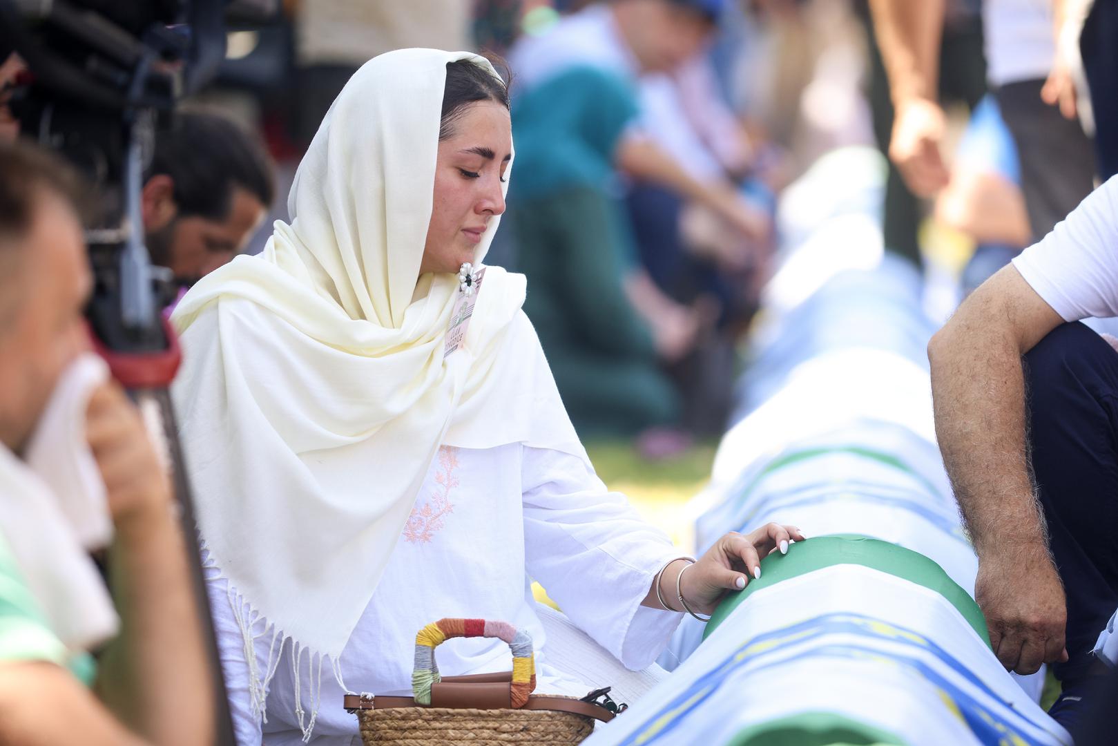 11.07.2024., Potocari, Bosna i Hercegovina - U Memorijalnom centru Srebrenica-Potocari obiljezena 29. godisnjica genocida nad Bosnjacima "Sigurne zone UN-a" Srebrenica, te je klanjana dzenaza i obavljen ukop za 14 nevinih zrtava genocida u Srebrenici. Photo: Armin Durgut/PIXSELL