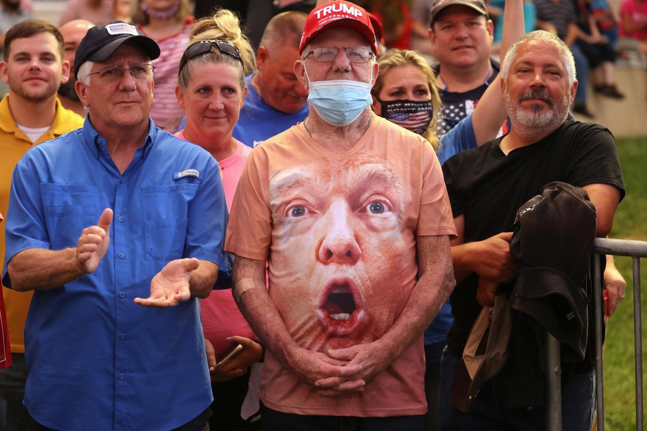 U.S. President Donald Trump holds a campaign event at Smith Reynolds Regional Airport in Winston-Salem