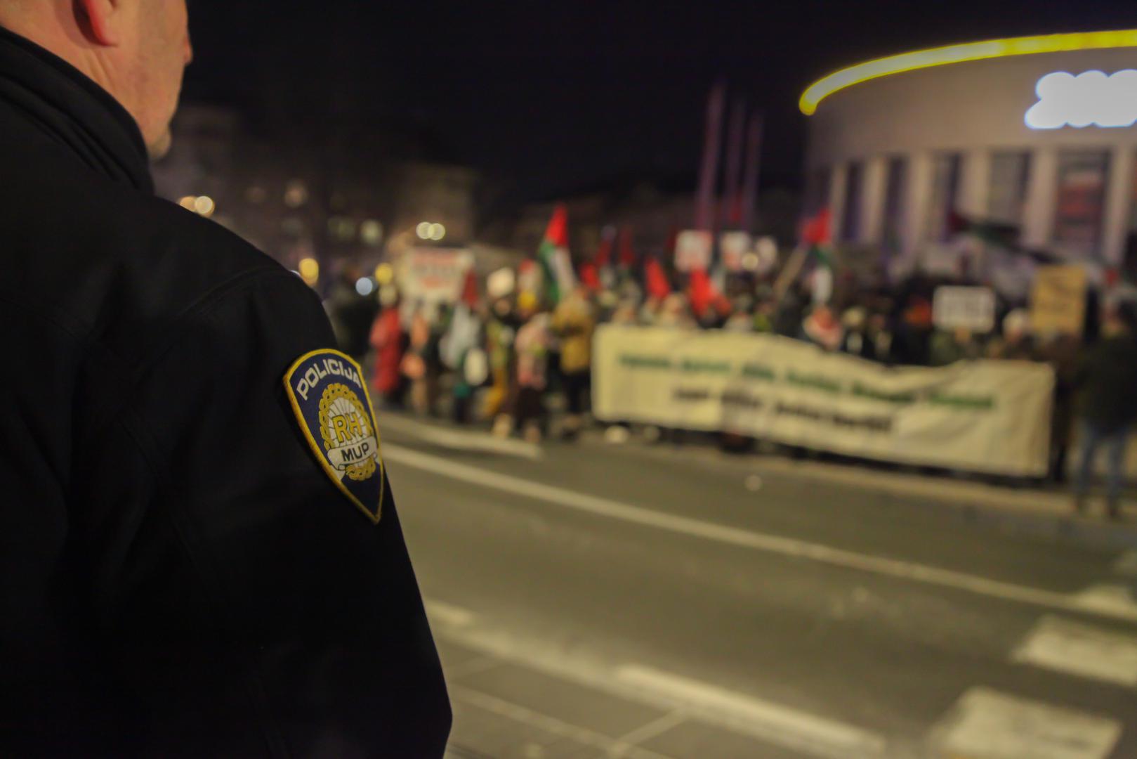 13.1.2024., Trg zrtava fasizma, Zagreb - U sklopu medjunarodnog dana akcije za trajni prekid vatre u Pojasu Gaze, na Trgu zrtava fasizma organiziran je skup pod nazivom “Zivot, sloboda, pravda - mars za Palestinu”. Photo: Luka Batelic/PIXSELL