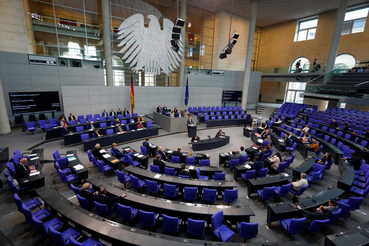 German Finance Minister Christian Lindner speaks in plenary hall of the Bundestag, in Berlin