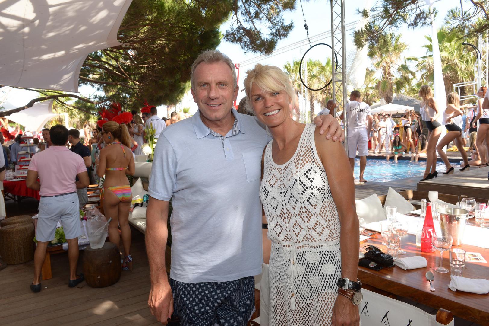 Joe Montana At The Nikki Beach - Saint-TropezJoe Montana and his wife spending the day at the Nikki Beach in Saint-Tropez, France on July 19, 2014. Photo by Rachid Bellak/ABACAPRESS.COMBellak Rachid/PIXSELL