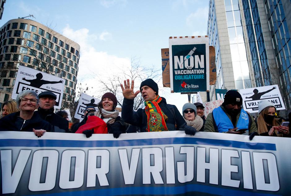 Demonstration against COVID-19 restrictions in Brussels