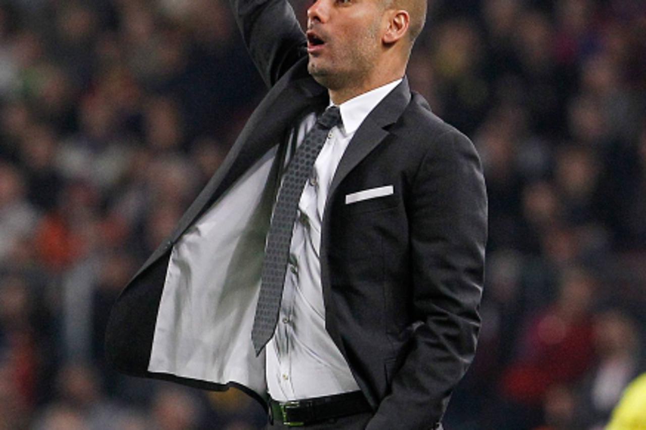 '06.04.2011, Camp Nou, Barcelona, Barcelona, ESP, UEFA CL Viertelfinale, Hinspiel, FC BARCELONA (ESP) v FC SHAKHTAR DONETSK (RUS) im Bild FC Barcelona\'s coach coach Pep Guardiola during UEFA Champion