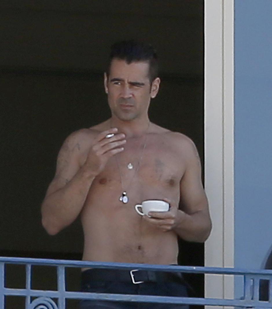 Cannes - Colin Farrell At His Hotel Balcony