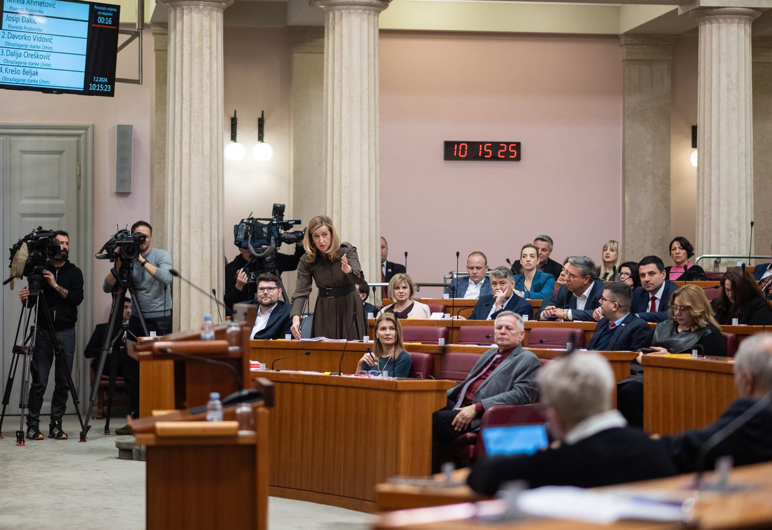 7.2.2024., Zagreb - Sabor glasuje o Ivanu Turudicu. Photo: Neva Zganec/PIXSELL