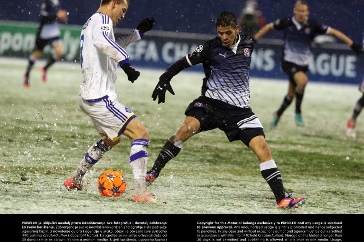 '04.12.2012., stadion u Maksimiru, Zagreb - UEFA Liga prvaka, skupina A, 6. kolo, GNK Dinamo - FC Dynamo Kijev. Luis Ibanez. Photo: Dalibor Urukalovic/PIXSELL'