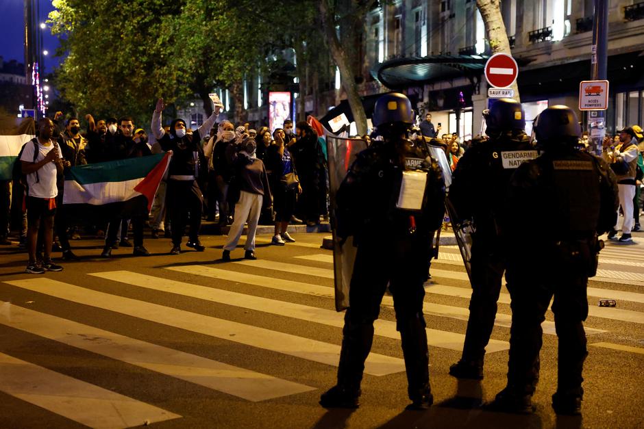 Demonstration in support of Palestinians, in Paris