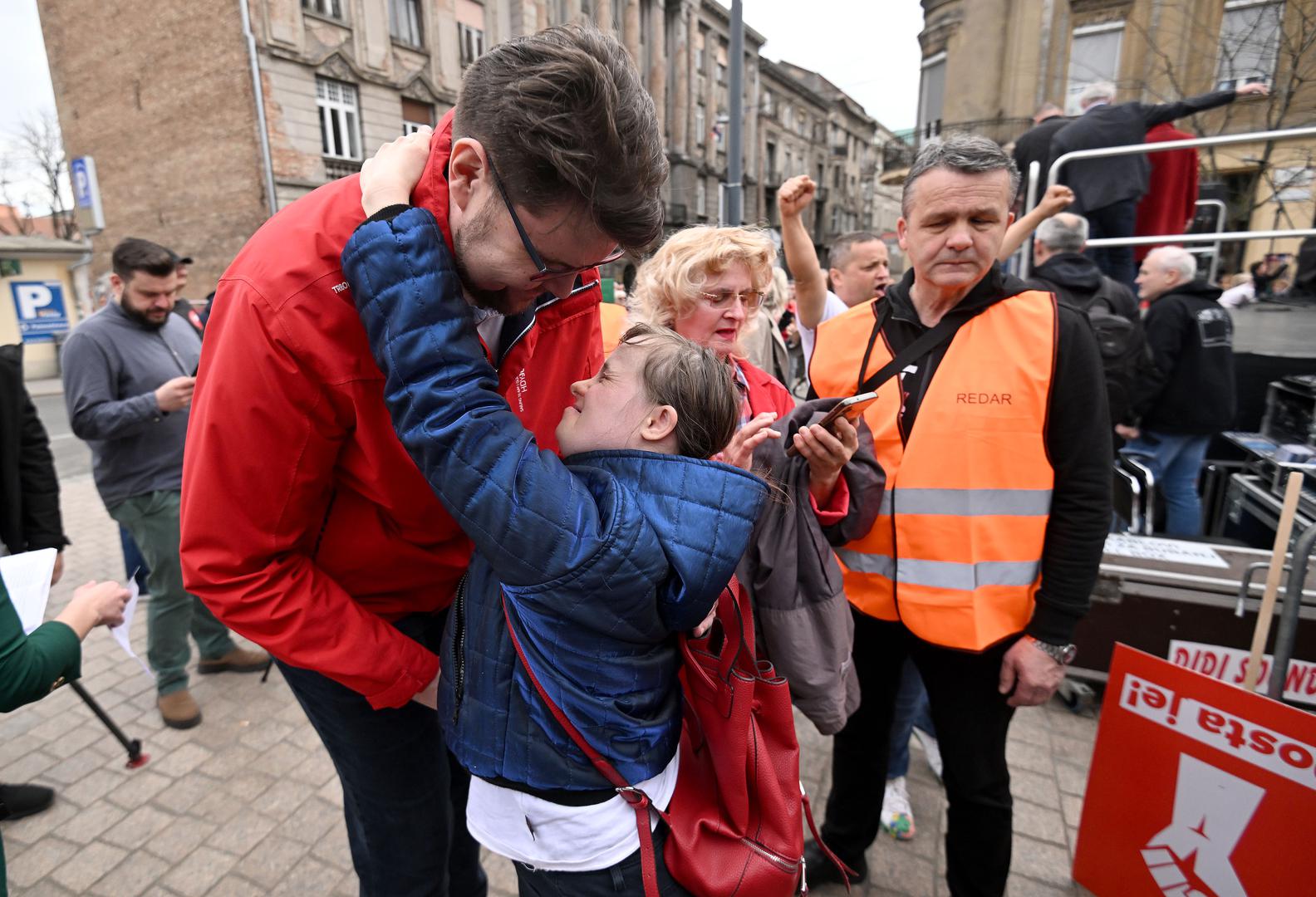 23.03.2024., Zagreb - Koalicija Rijeke pravde i stranka Možemo! mjesec dana uoci izbora, odrzali su prosvjedne skupove pod nazivom 'Dosta je!', istodobno u pet gradova s kojih su opet porucili da je 'dosta tiranije, lazi i korupcije, dosta je HDZ-a' te najavljuju da ce oni Hrvatskoj vratiti nadu i buducnost.  Photo: Marko Lukunic/PIXSELL